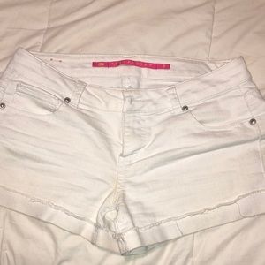White jean shorts